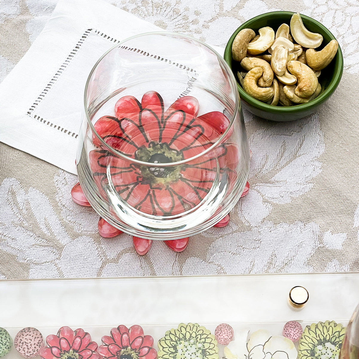 "KYLI" FLORAL COASTER SET