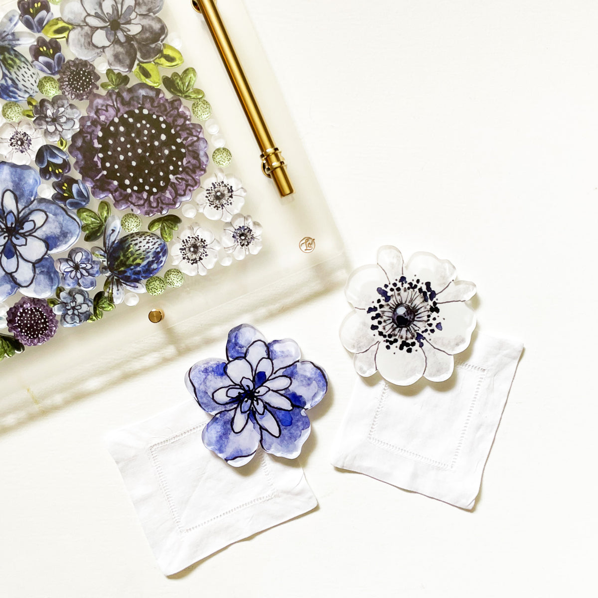 "JULIE" FLORAL COASTER SET