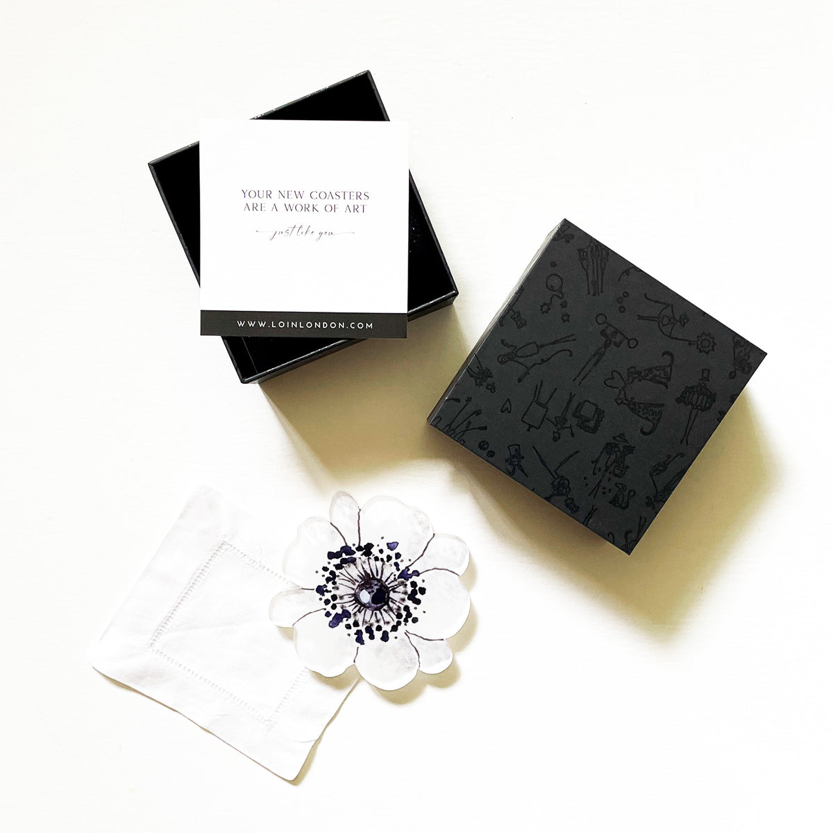 "JULIE" FLORAL COASTER SET