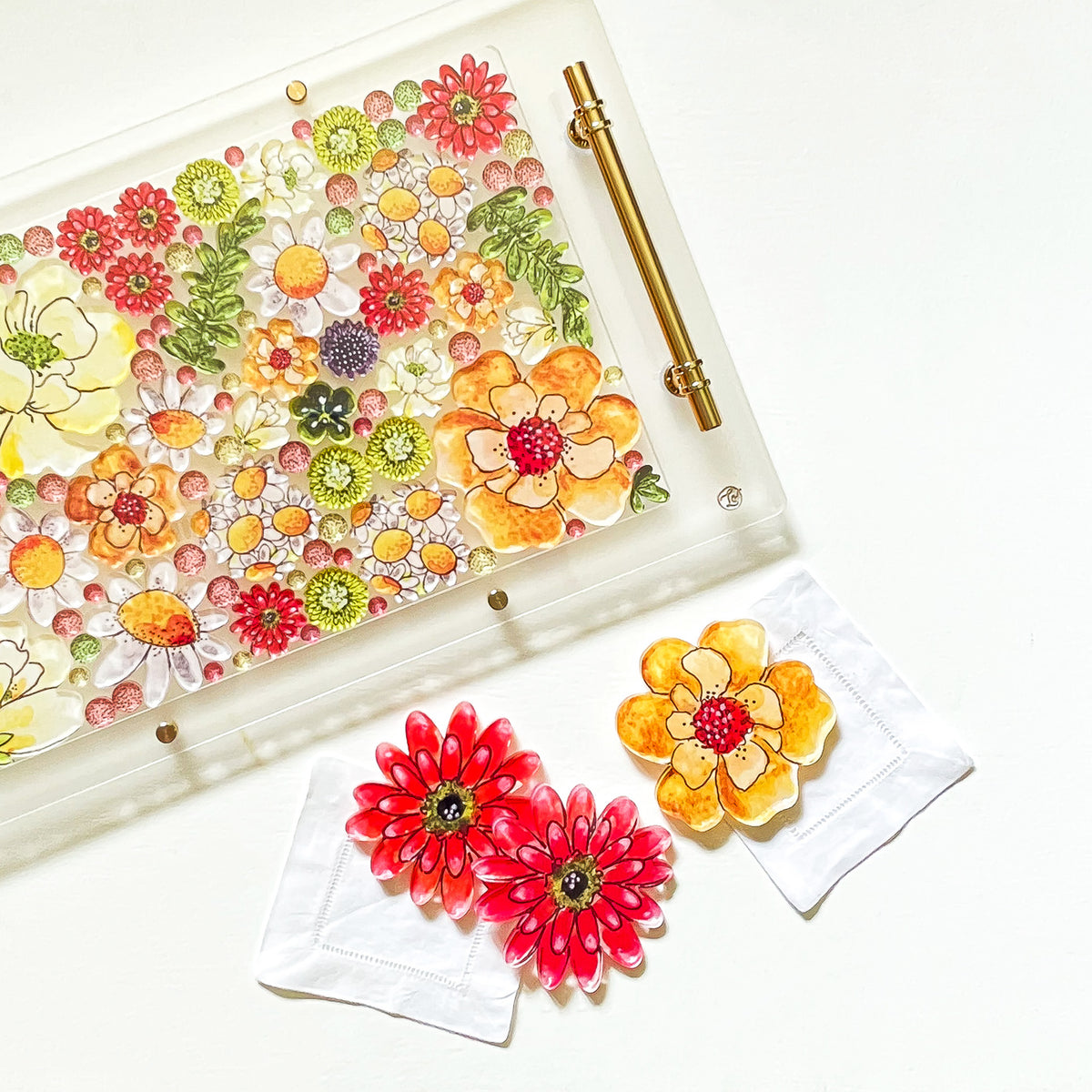 "KYLI" FLORAL COASTER SET