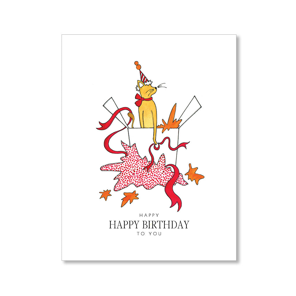 "CAT IN THE BOX" BIRTHDAY CARD
