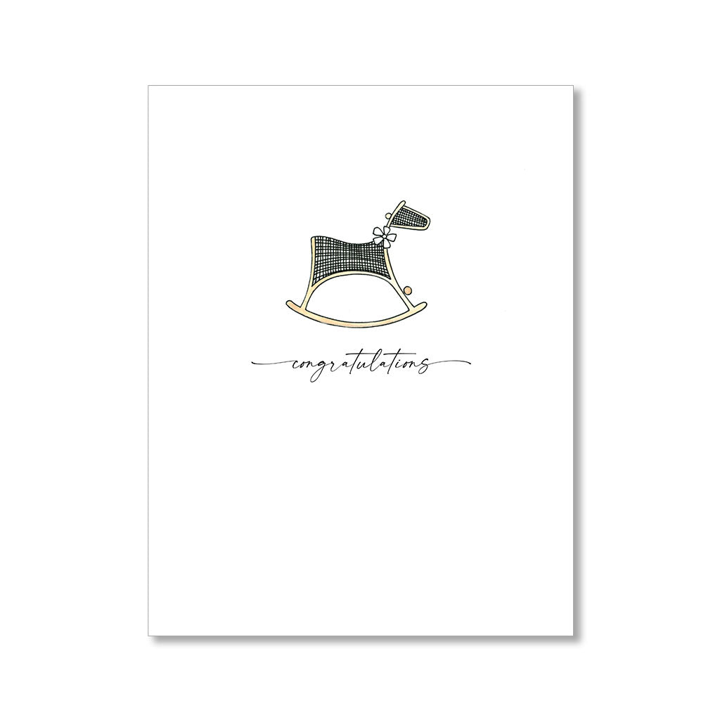 "ROCKING HORSE" BABY CARD