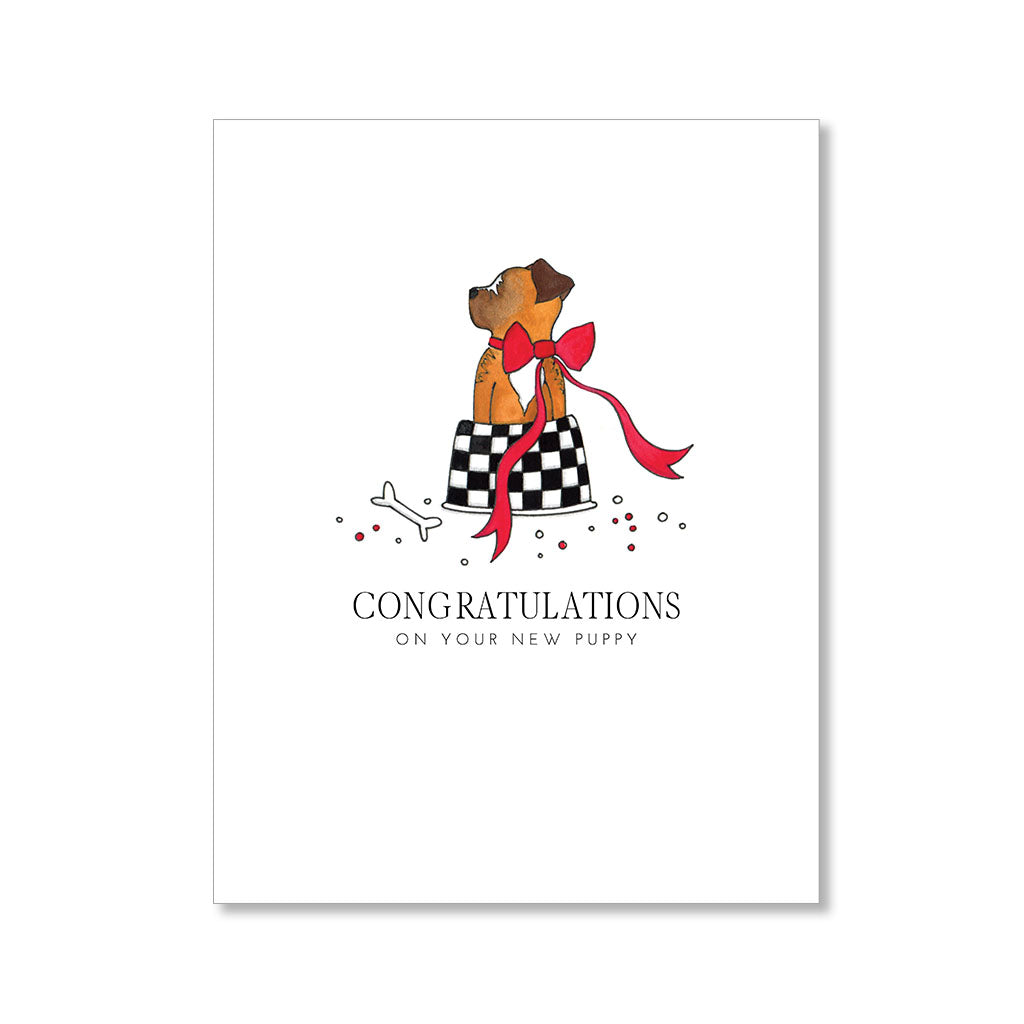 "PUPPY IN A BOWL" CONGRATULATIONS CARD
