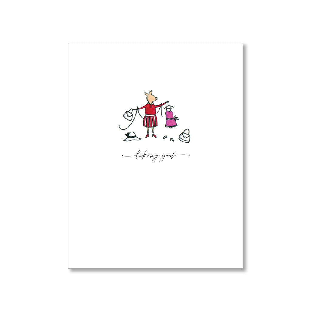 "LOOKING GOOD PIGLET" ANYTIME CARD