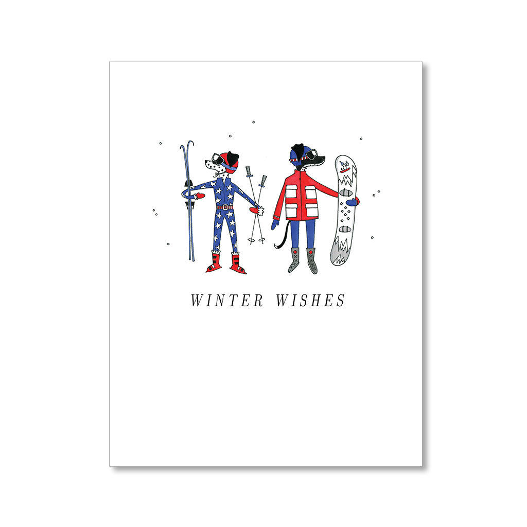 "CARROTT & KING ON THE SLOPES" WINTER CARD