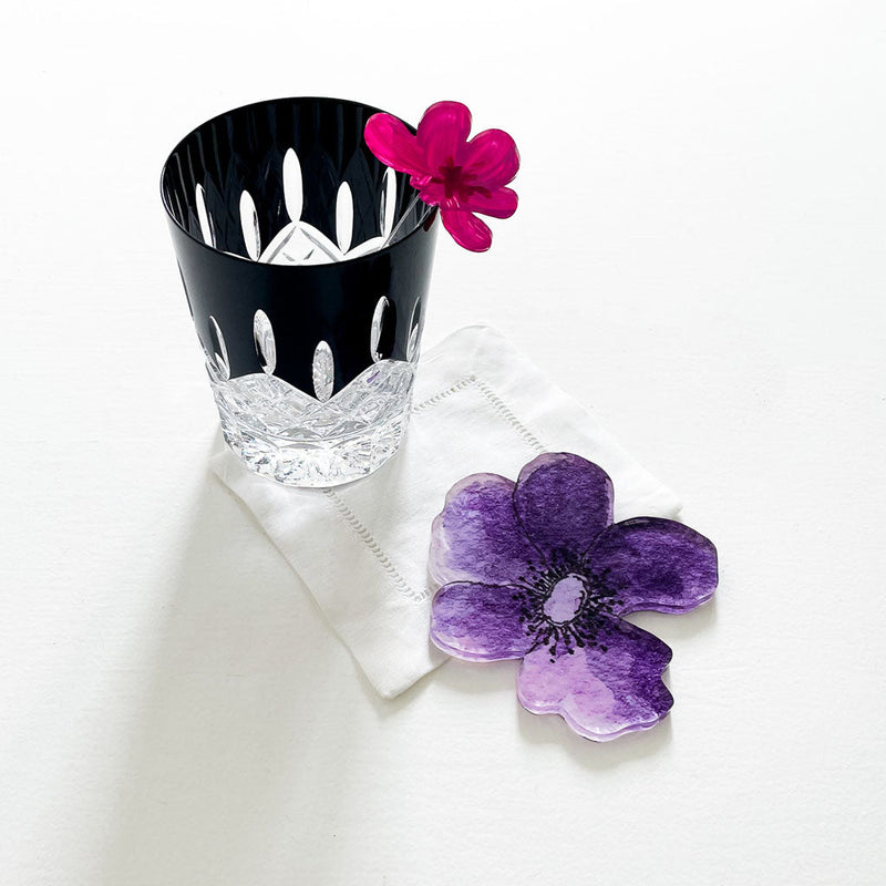 "DEBORAH" FLORAL COASTER SET IN PURPLE