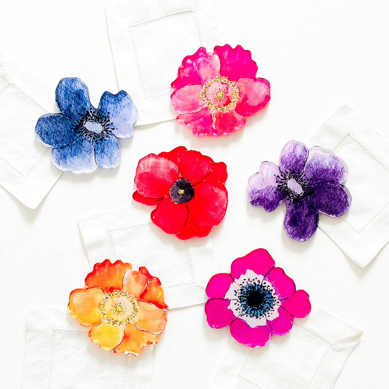 "JEN" FLORAL COASTER SET