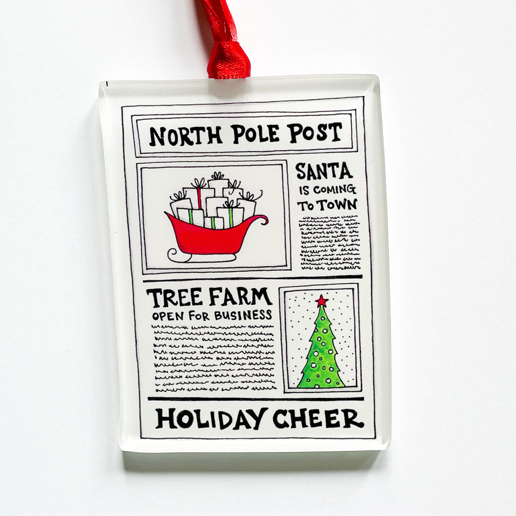 "NORTH POLE POST" Acrylic Ornament
