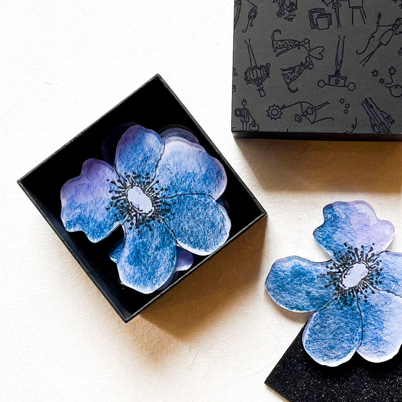 "DEBORAH" FLORAL COASTER SET IN BLUE