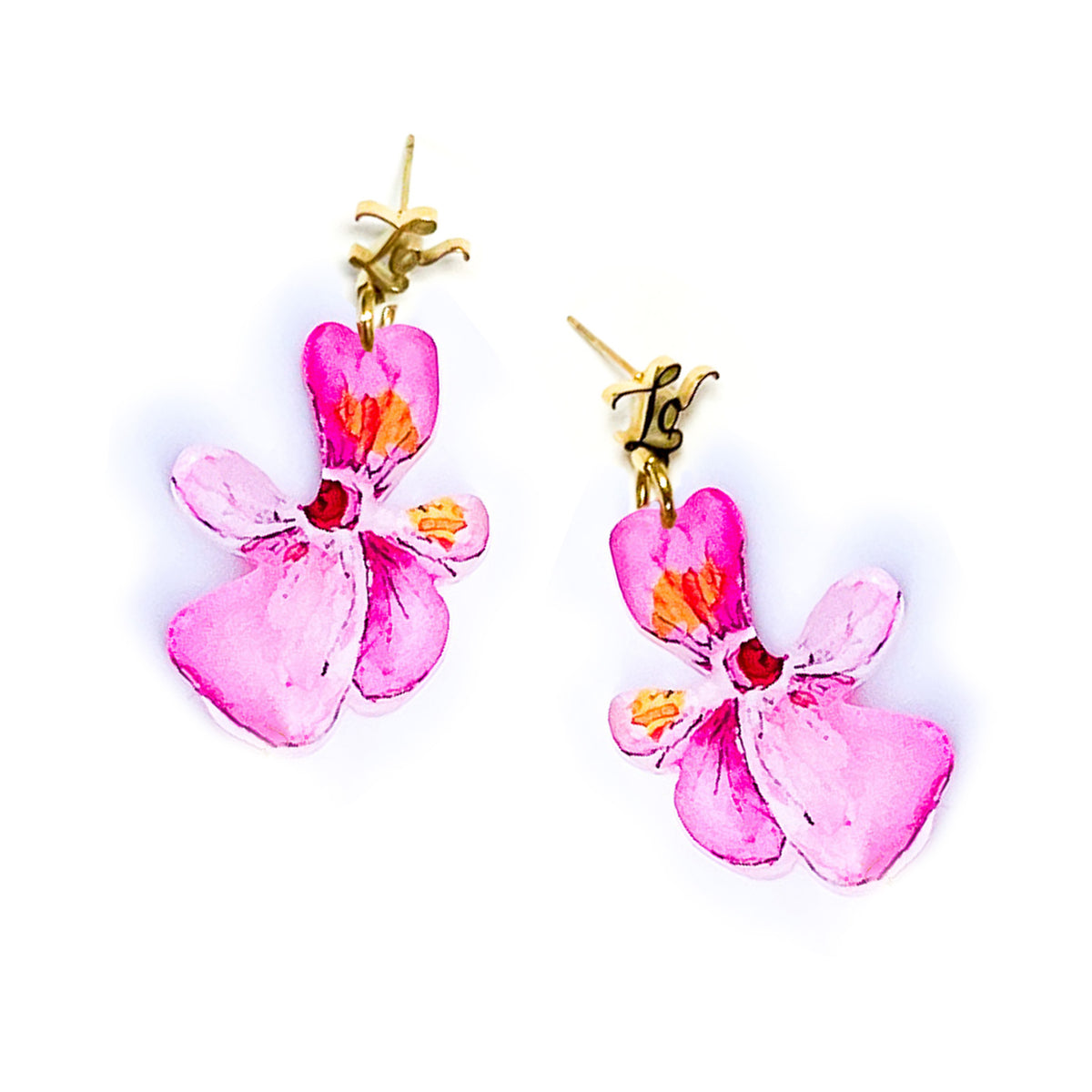 LENA LOGO EARRINGS