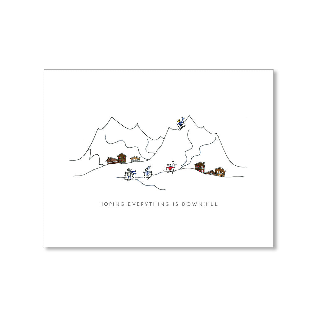 "DOWNHILL" SYMPATHY CARD