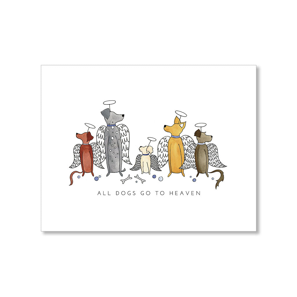 "ALL DOGS GO TO HEAVEN" SYMPATHY CARD