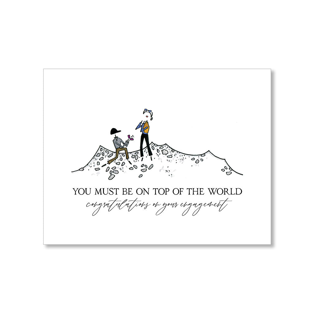 "ON TOP OF THE WORLD" WEDDING CARD