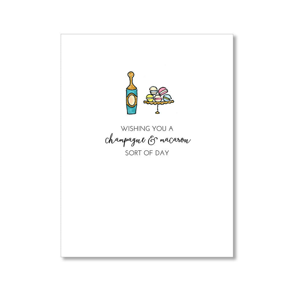 "CHAMPAGNE & MACARON" BIRTHDAY CARD