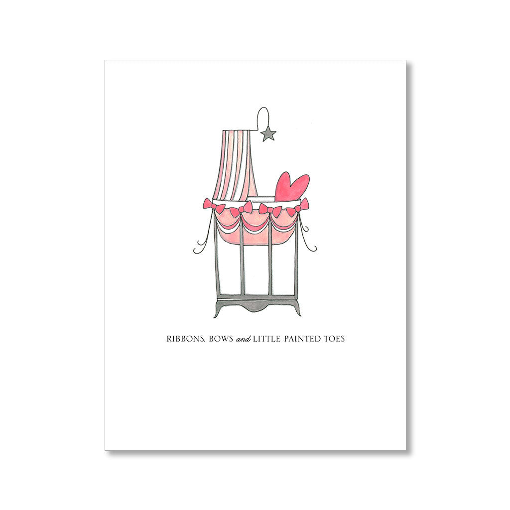 "RIBBONS & BOWS" BABY CARD
