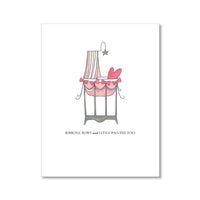 "RIBBONS & BOWS" BABY CARD