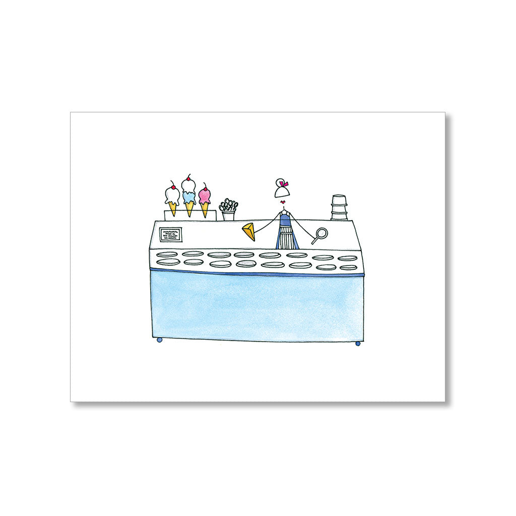 "ICE CREAM COUNTER" BLANK CARD