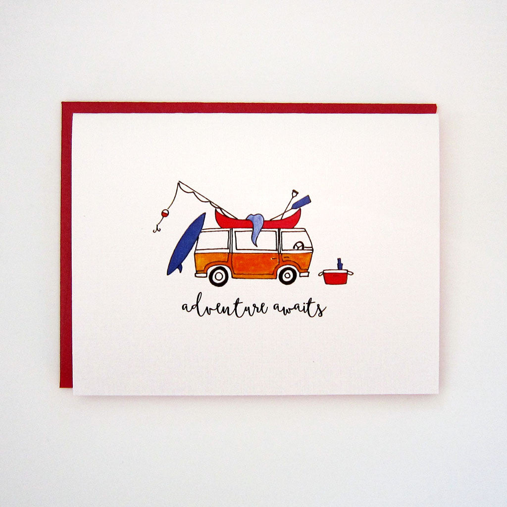 "ADVENTURE AWAITS" ENCOURAGEMENT CARD
