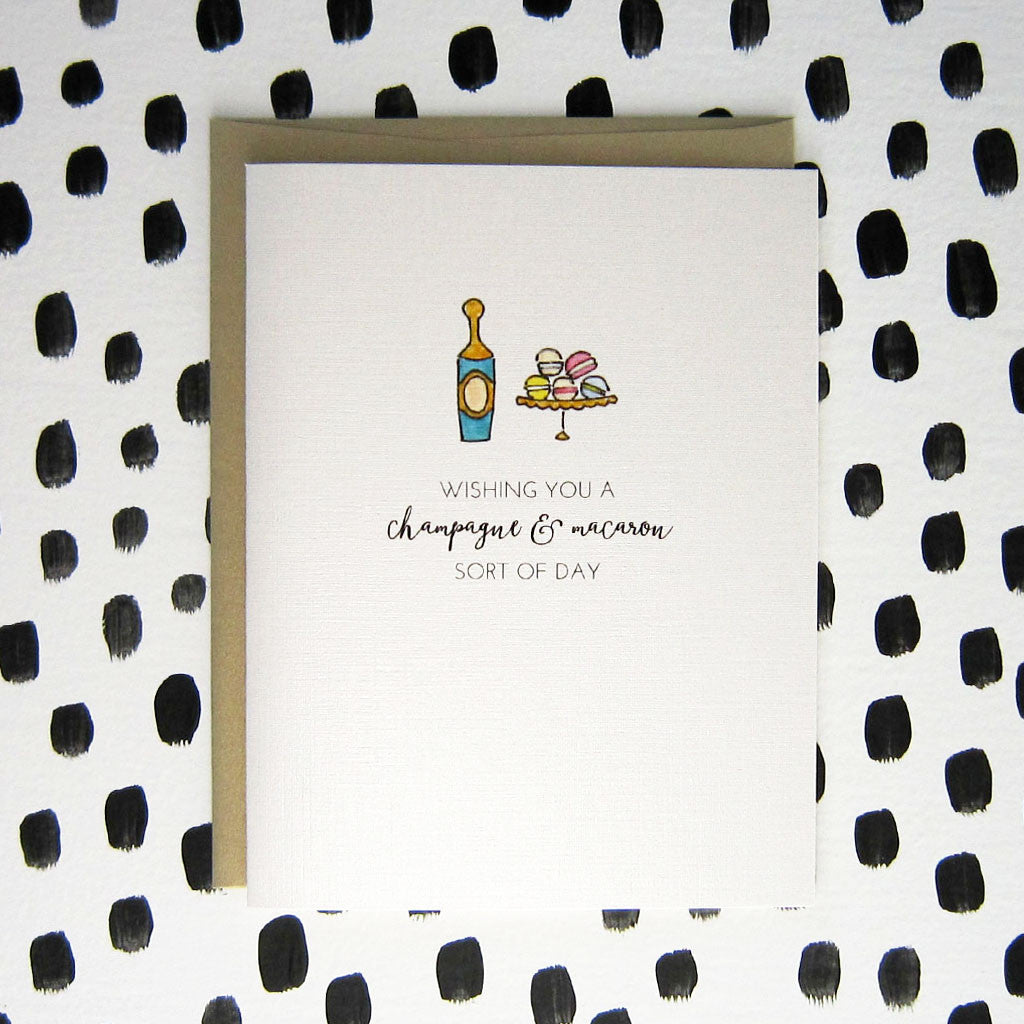 "CHAMPAGNE & MACARON" BIRTHDAY CARD