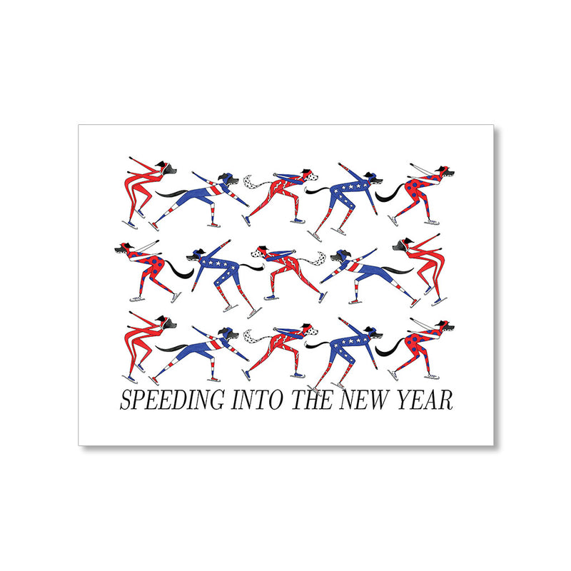 "SPEED SKATING" NEW YEAR CARD