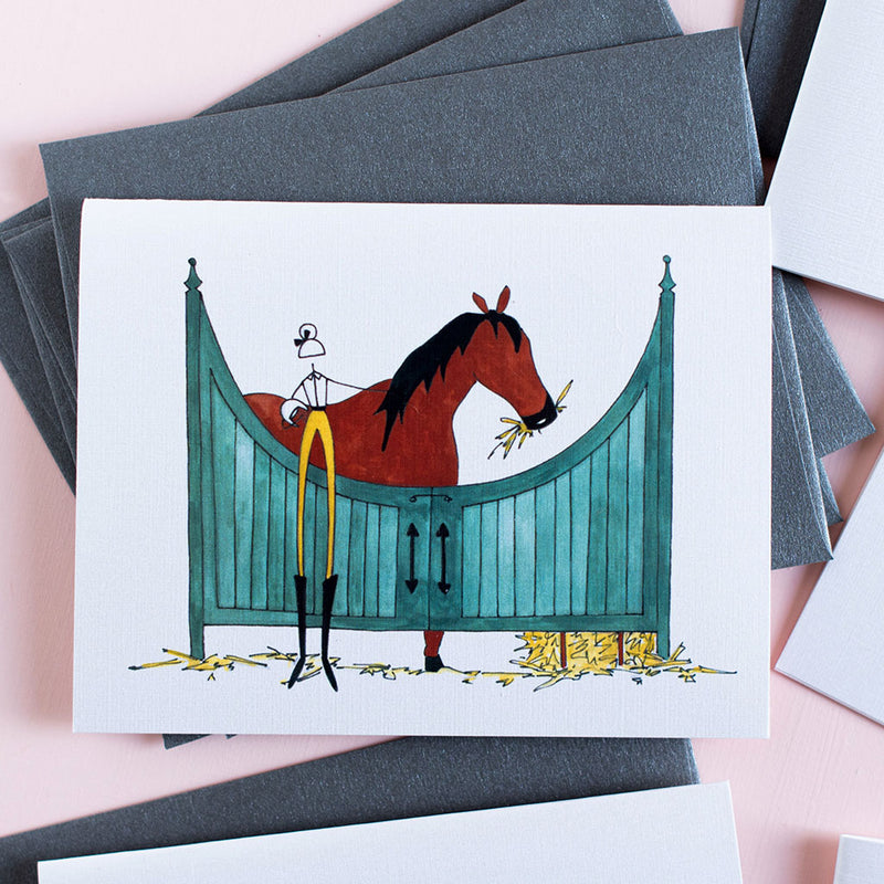 "IN THE STABLES" BLANK CARD