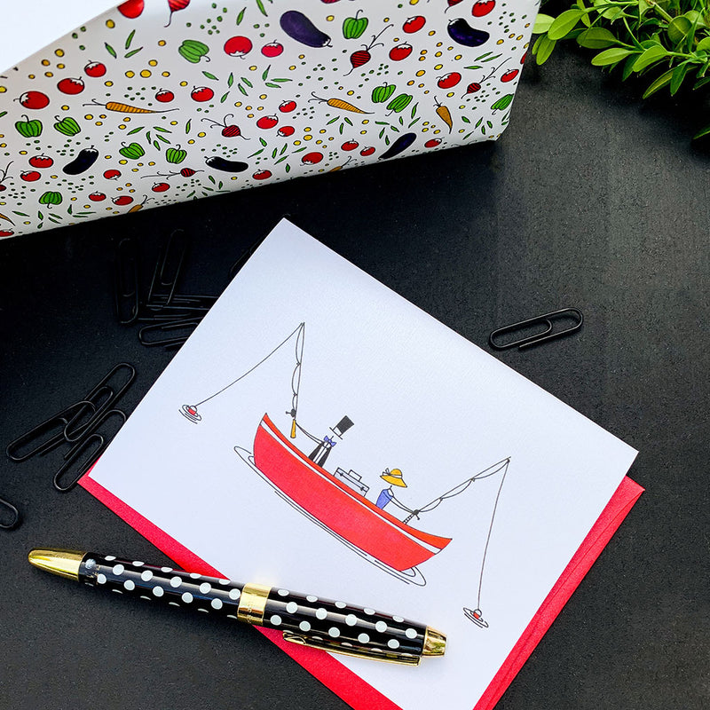 "CANOEING" BLANK CARD