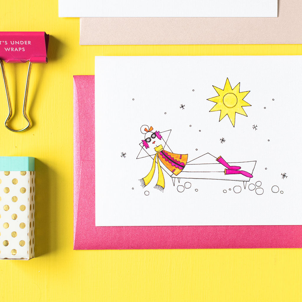 "SNOW BATHING" BLANK CARD