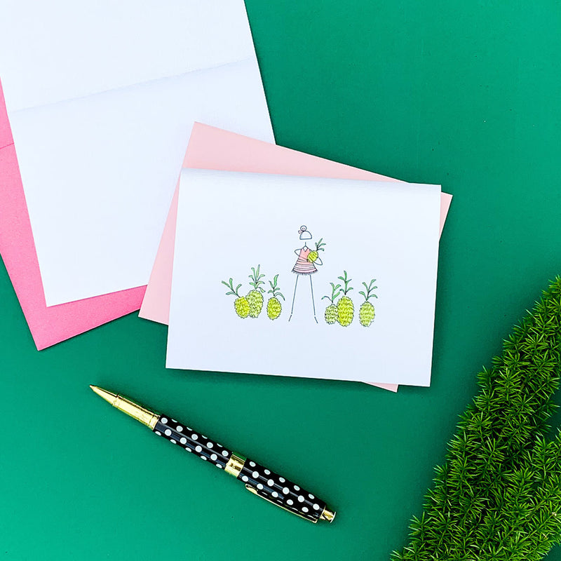 "PRETTY AS A PINEAPPLE" BLANK CARD