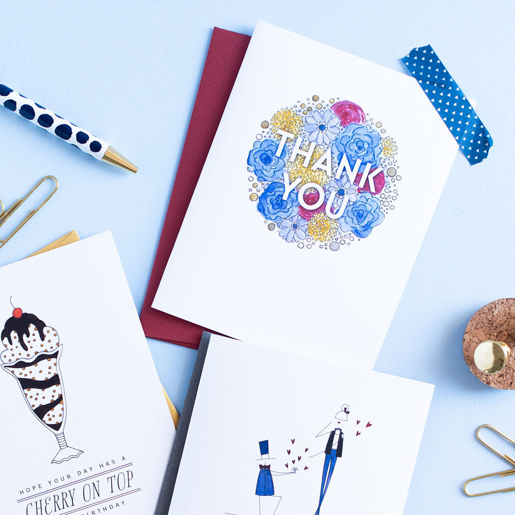 "FALL FLORALS" THANK YOU CARD