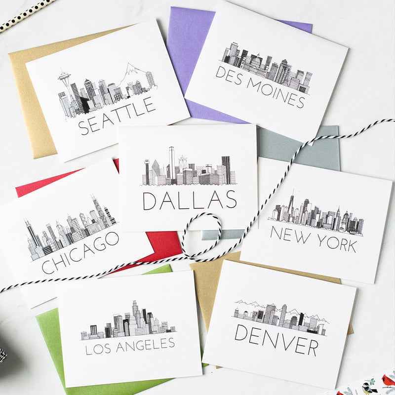 "DES MOINES SKYLINE" BLANK CARD