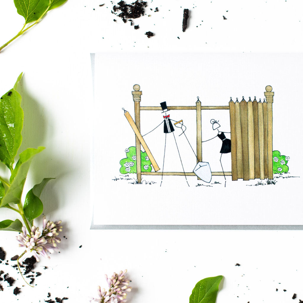 "BUILDING THE FENCE" BLANK CARD