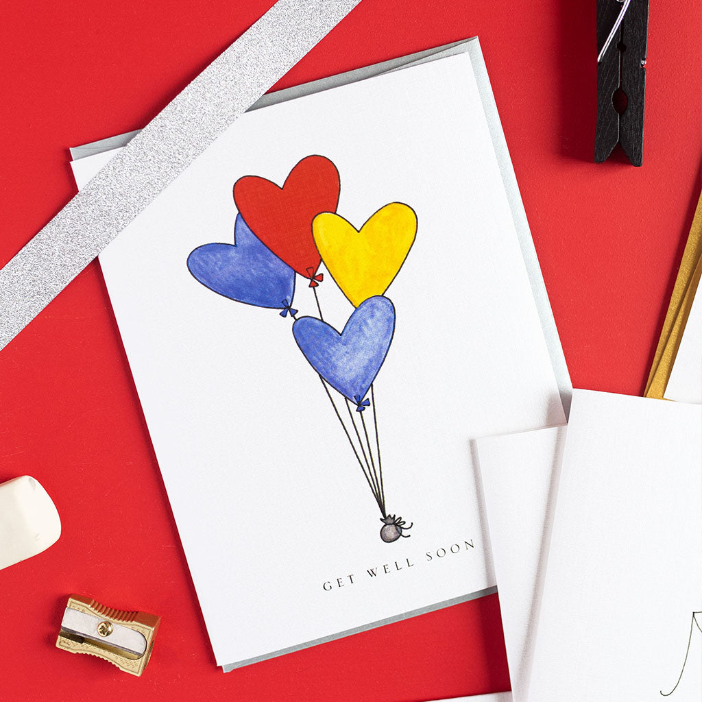 "BALLOONS" GET WELL CARD