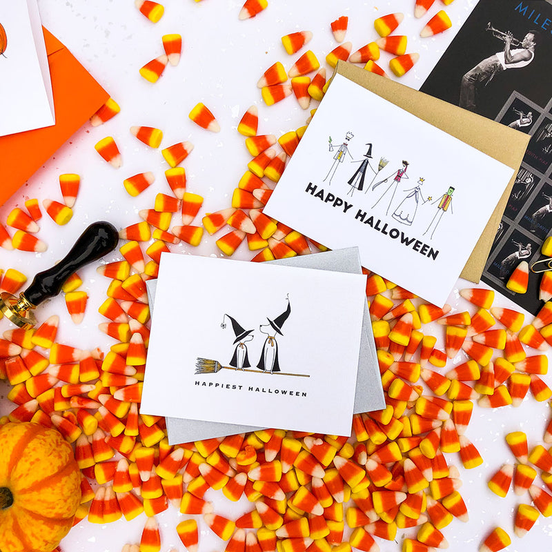 "BROOMSTICK" HALLOWEEN CARD