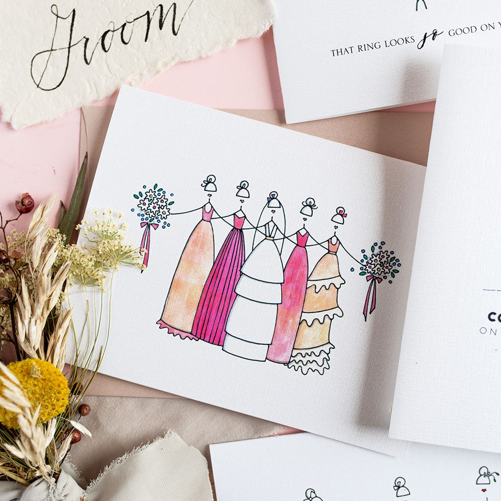 "BRIDESMAIDS" WEDDING CARD