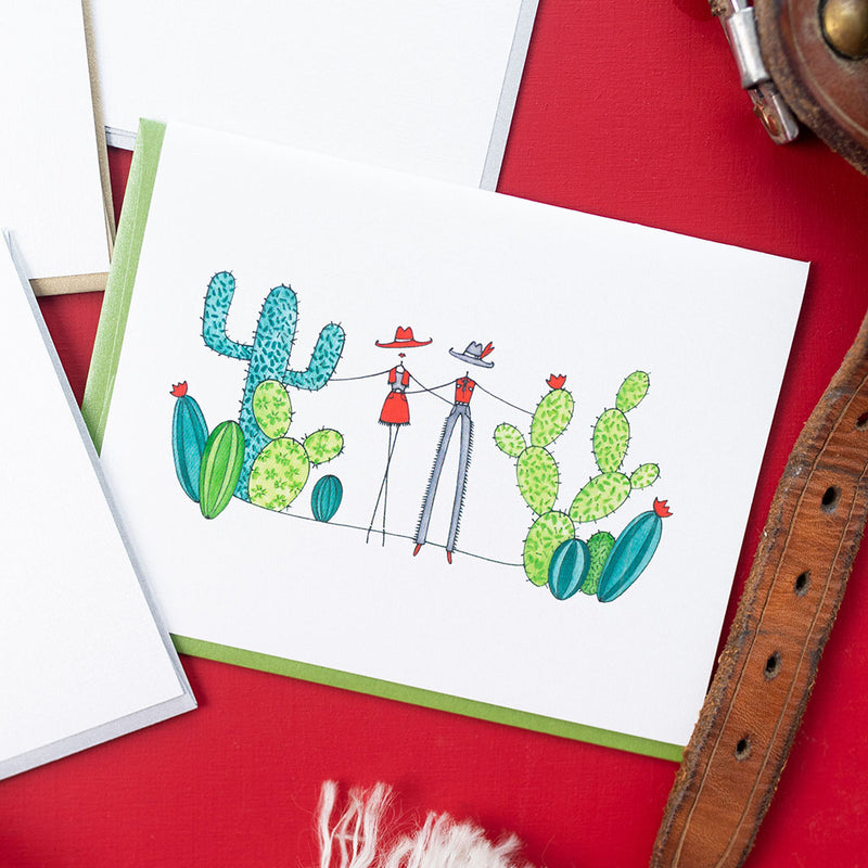"COWBOYS & CACTI" BLANK CARD