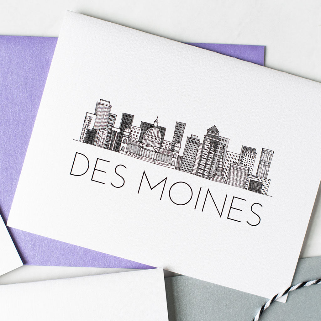 "DES MOINES SKYLINE" BLANK CARD