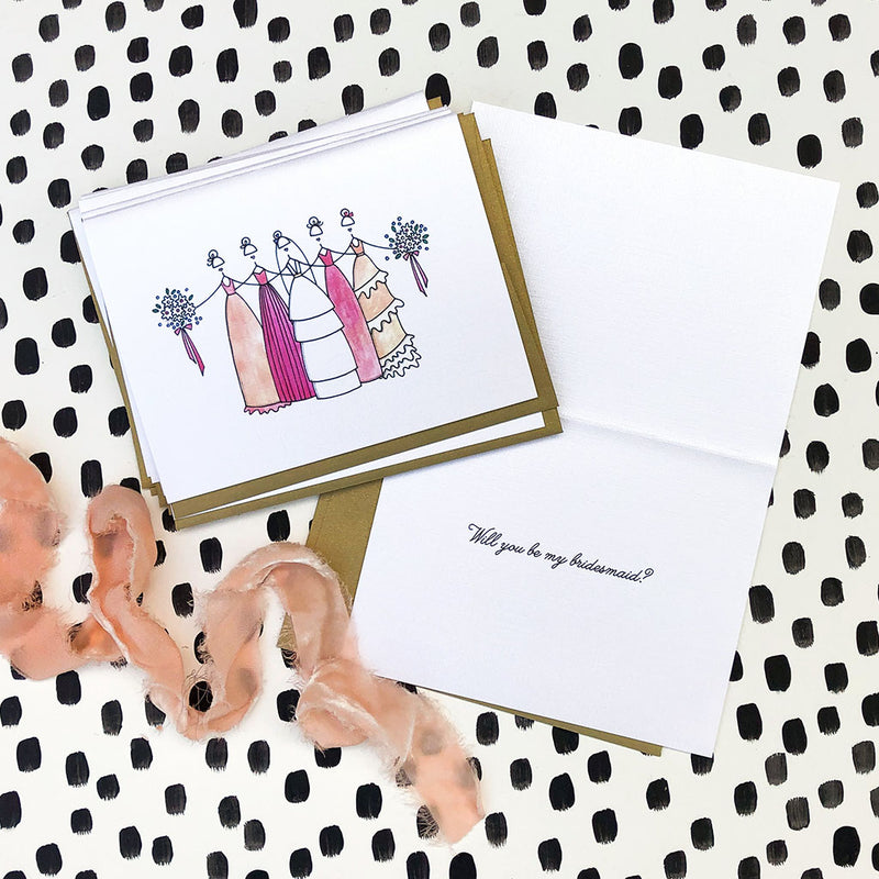 "BRIDESMAIDS" WEDDING CARD