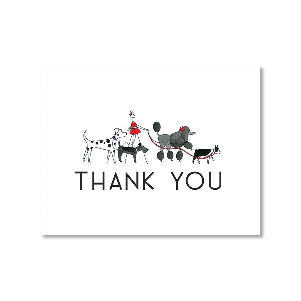 "DOG WALKER" THANK YOU CARD