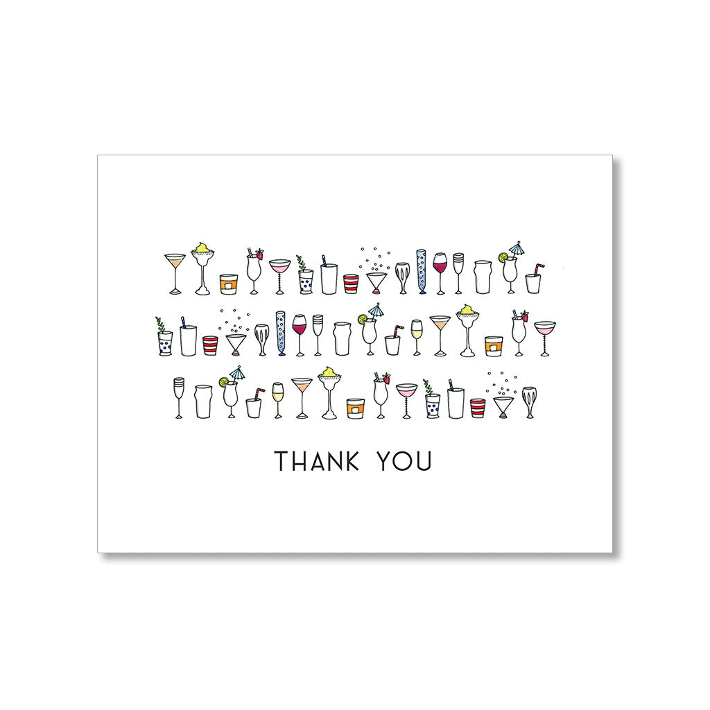 "COCKTAILS" THANK YOU CARD