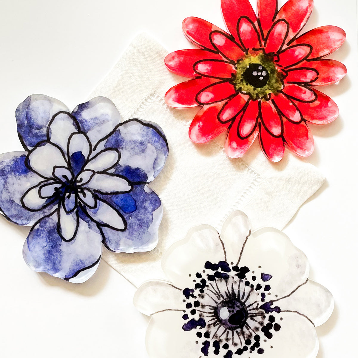 "GEORGIA" FLORAL COASTER SET