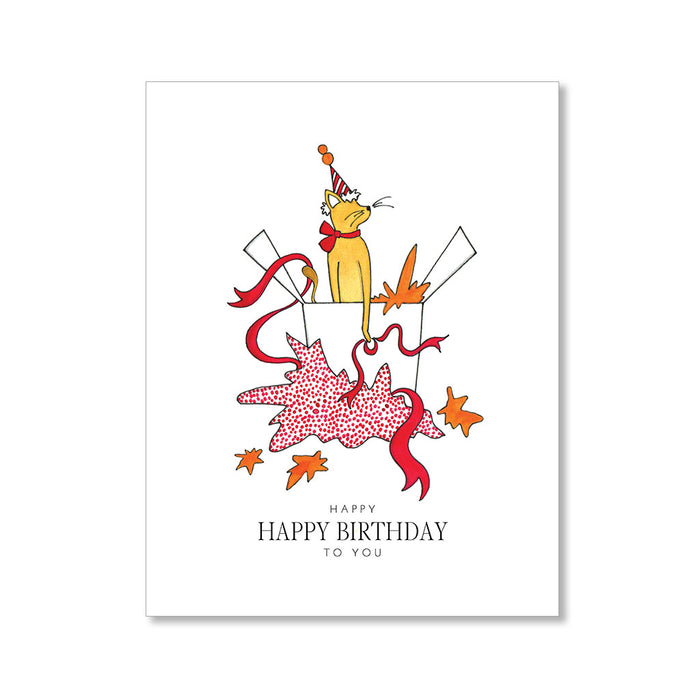 "CAT IN THE BOX" BIRTHDAY CARD