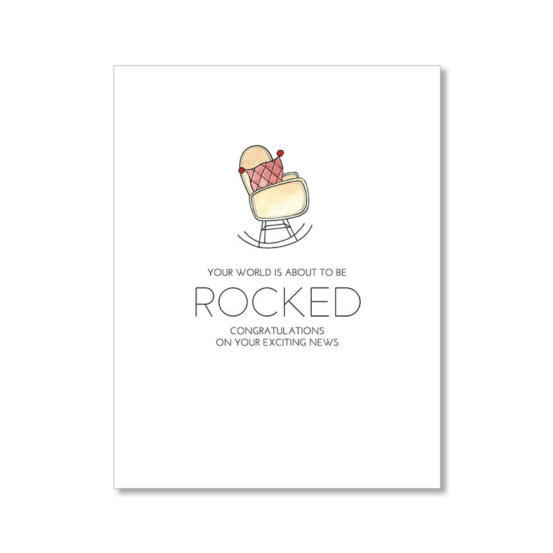 "ROCKED" BABY CARD