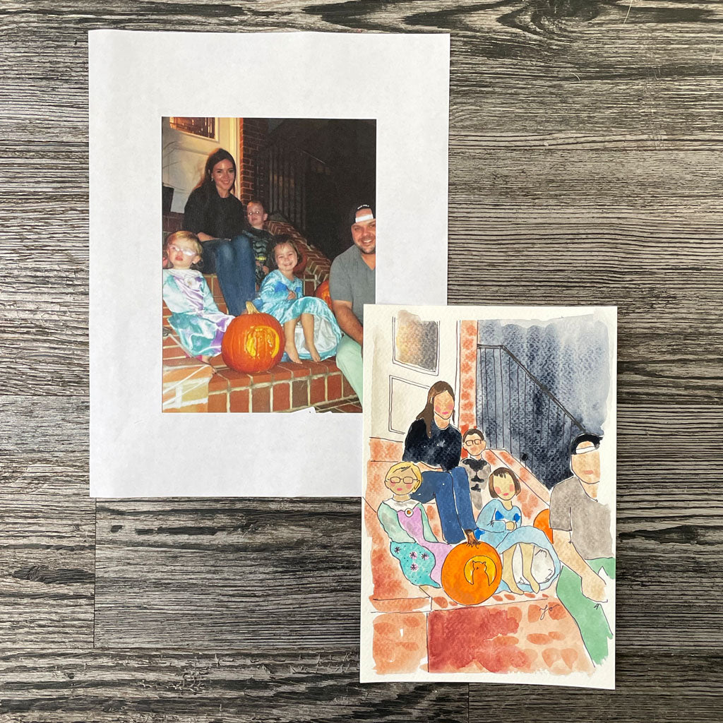 CUSTOM HALLOWEEN WATERCOLOR PORTRAIT
