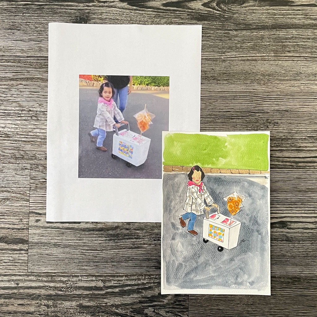 CUSTOM HALLOWEEN WATERCOLOR PORTRAIT