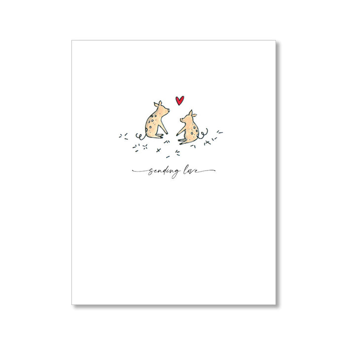 "PIGLETS IN THE HAY" LOVE CARD