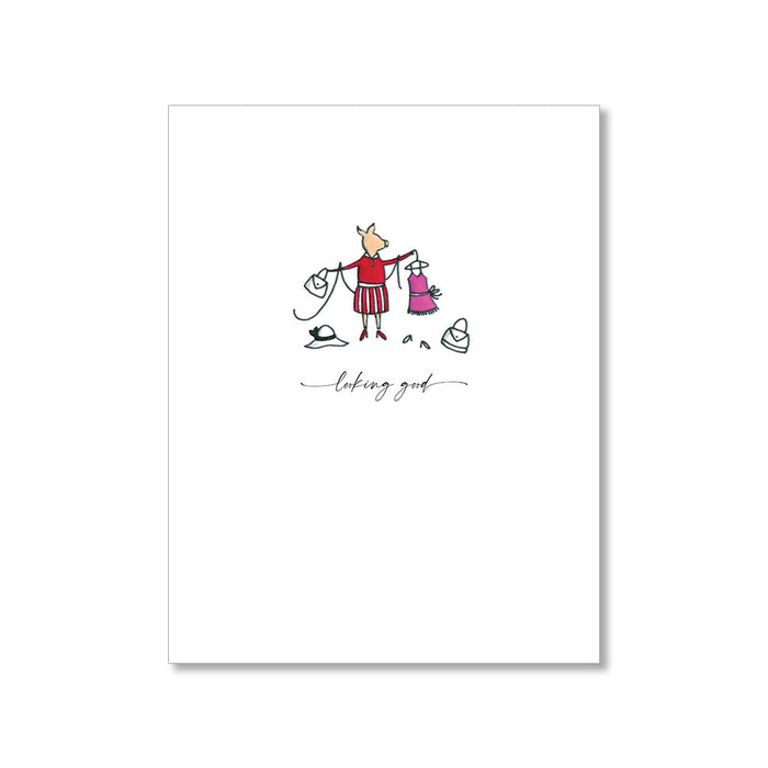 "LOOKING GOOD PIGLET" ANYTIME CARD