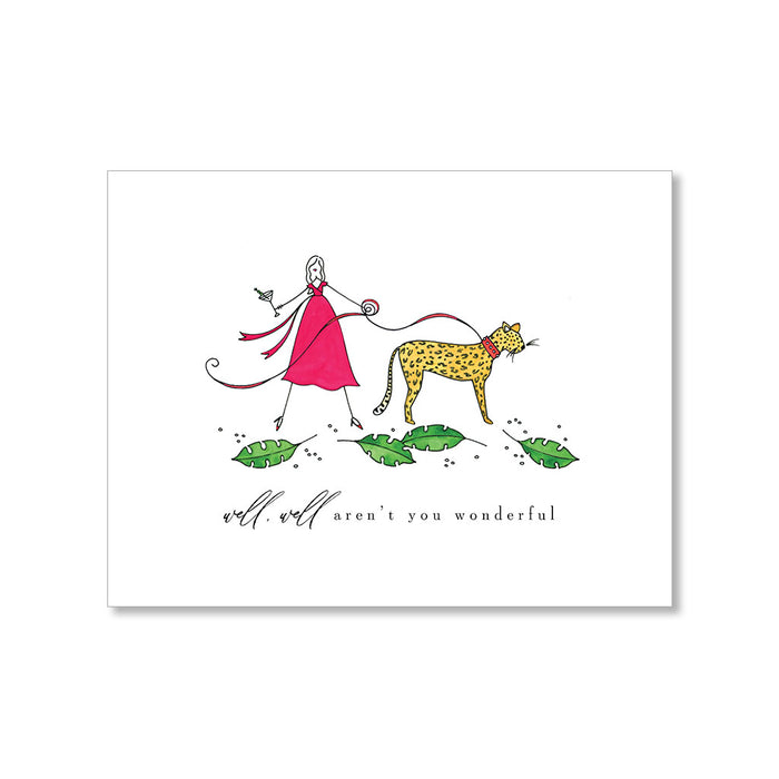 "LEOPARD ON A LEASH" ANYTIME CARD