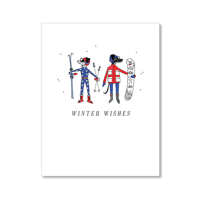 "CARROTT & KING ON THE SLOPES" WINTER CARD