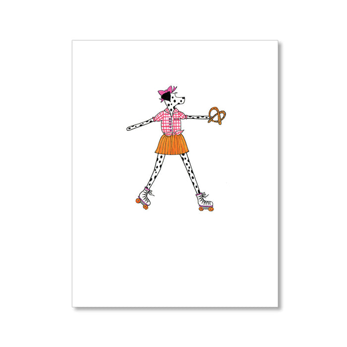 "ROLLER SKATING CARROTT GIRL" ANYTIME CARD