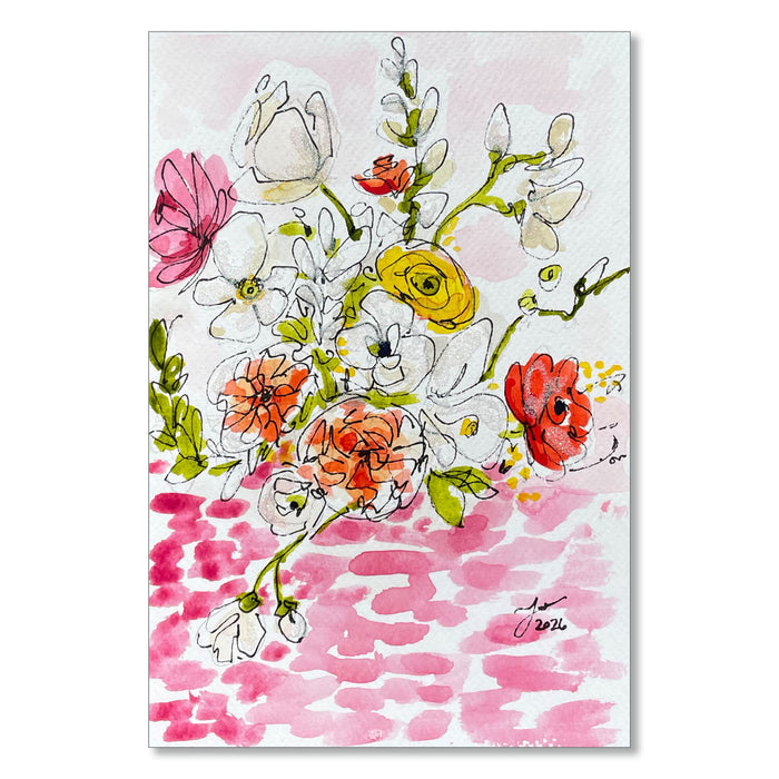 "MINI FLORAL 2" ORIGINAL WATERCOLOR